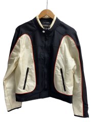 全体的に汚れ有/J-BLINK-A/BLACK&WHITE/バイカージャケット/46/ナイロン/BLK