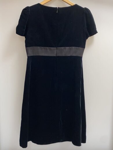 商品画像：半袖ワンピース/リボン/ベロア/36/レーヨン/BLK// 2