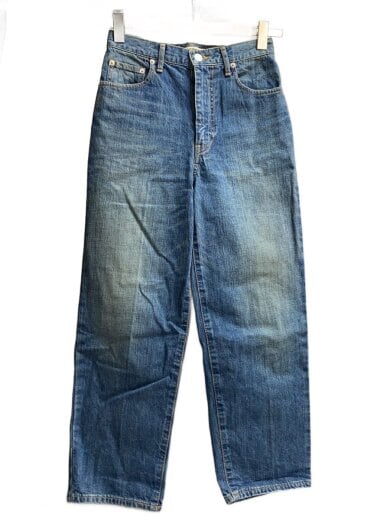 商品画像：クロスハッチデニム/セミワイドパンツ/32/コットン/IDG/12-04-24-04103 1