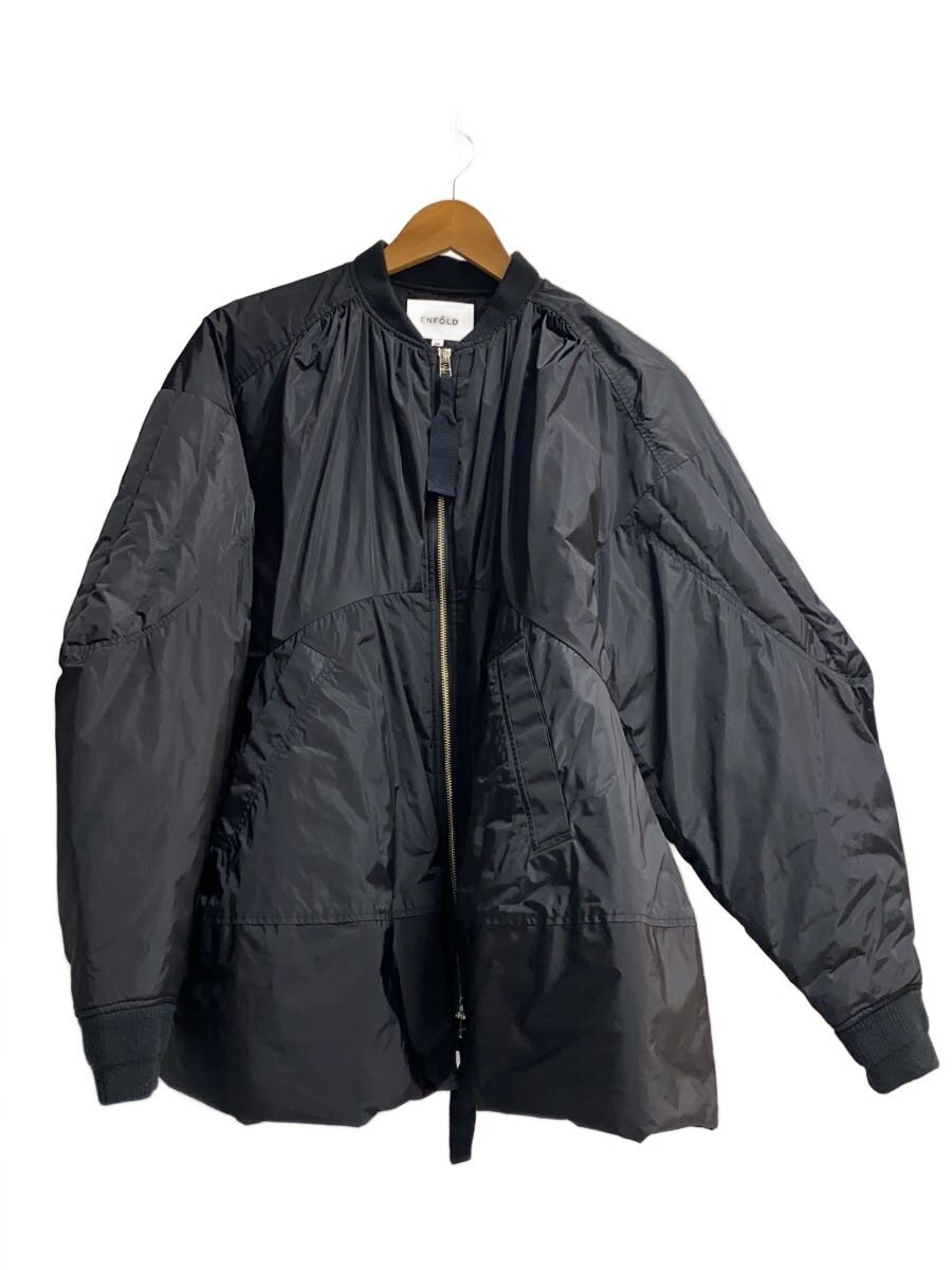 ENFOLD / 23AW/FLARED BLOUSON/38/ナイロン/BLK/300GA230-2590