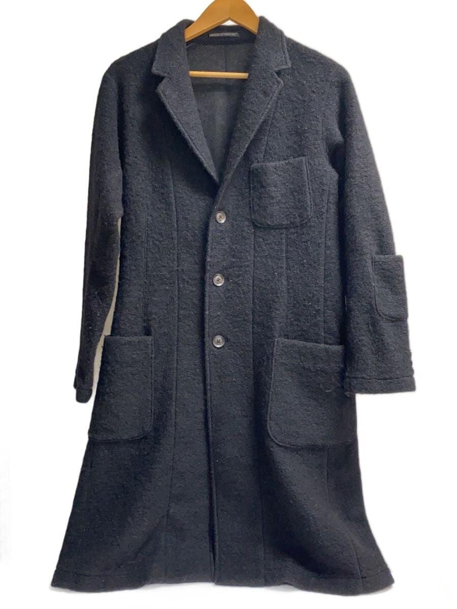 Yohji Yamamoto COSTUME D’HOMME / チェスターコート/INDUSTYLE TOKYO/動体裁断/2/ウール/ブラック/HV-C89-151