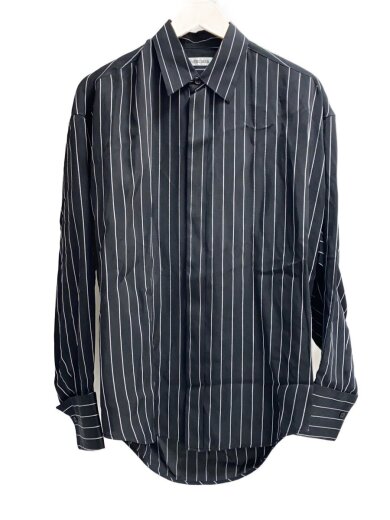 商品画像：長袖シャツ/34/キュプラ/ポリエステル/ブラック/ストライプ/644479 TJO15 1