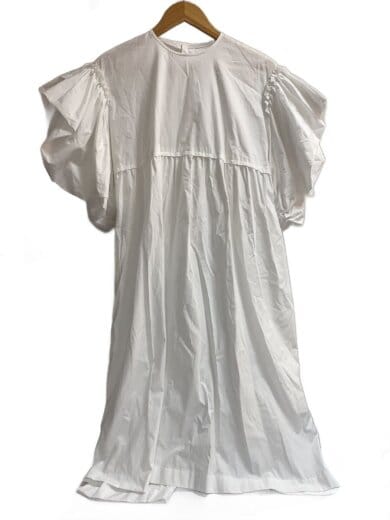 商品画像：25SS/Puff Sleeve Dress/S/コットン/WHT/無地/TO-O015 1