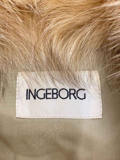 商品画像：ラムレザーダウンベスト/ファー/羊革/BEG 3