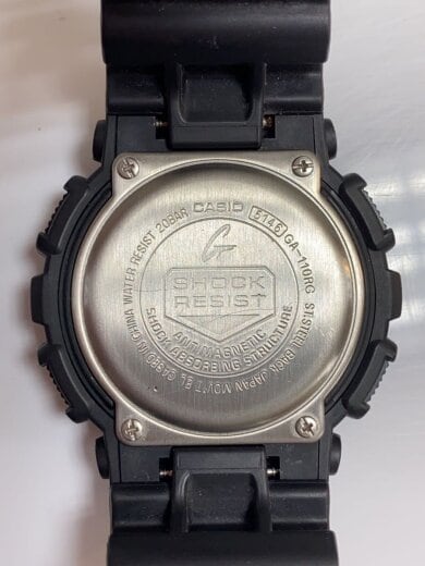 商品画像：G-SHOCK/クォーツ腕時計/アナログ/ラバー/BLK/BLK/GA-110RG-1AJF 3