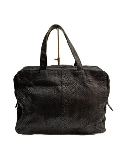 商品画像：PYTHON MINI BOSTON TOTE HAND BAG/ボストンバッグ/レザー/BLK 1