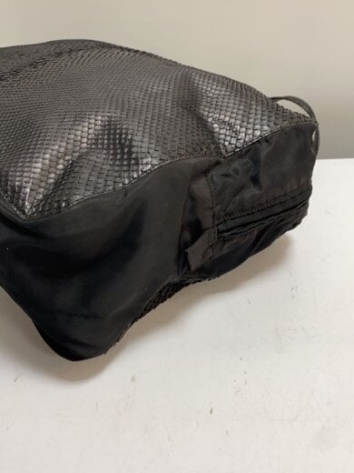 商品画像：PYTHON MINI BOSTON TOTE HAND BAG/ボストンバッグ/レザー/BLK 6