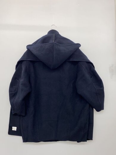 商品画像：フーディーストールコクーンコート/S/ウール/NVY/無地/1222600038-0// 2