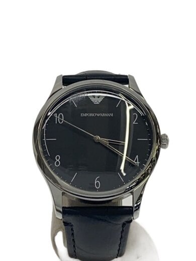 商品画像：クォーツ腕時計/アナログ/レザー/BLK/BLK/AR-1865 1