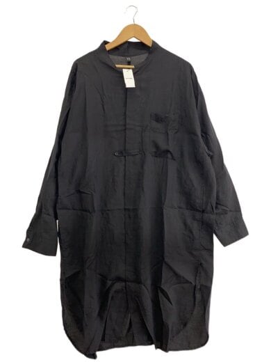 商品画像：長袖ワンピース/2/リネン/BLK/YO-D02-205// 1