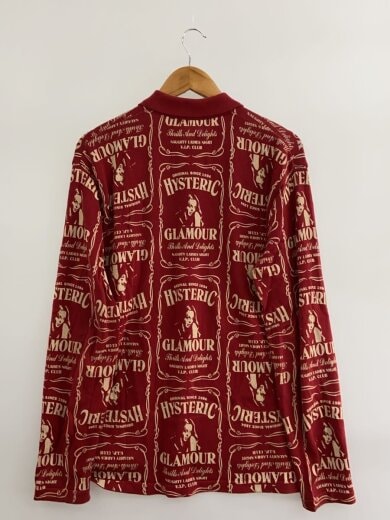 商品画像：WHISKY柄/ポロシャツ/長袖シャツ/M/コットン/RED/総柄/02201NH01 2