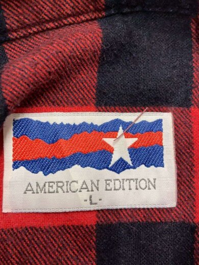 商品画像：usa製/プリントネル/ネルシャツ/L/コットン/RED/チェック 3