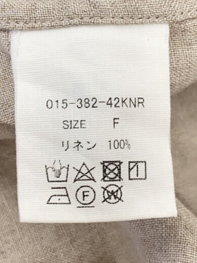 商品画像：長袖シャツ/FREE/リネン/BEG/無地/015-382-42KNR 4