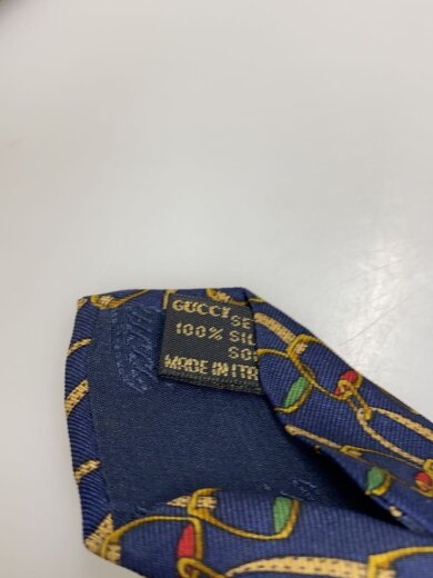 商品画像：ネクタイ/シルク/ネイビー/総柄/メンズ 3