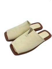 leather slit sandals/38/CRM/レザー