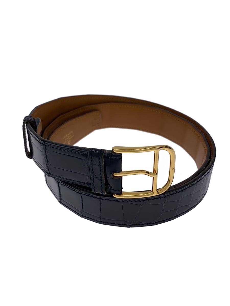 HERMES / アリゲーター/ベルト/ブラック