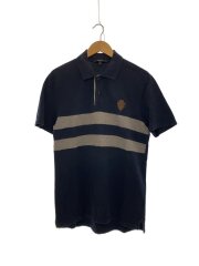ワッペン付き/ポロシャツ/L/コットン/NVY