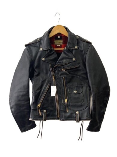 商品画像：REAL McCOYS BUCO J-22 茶芯 ダブルライダースジャケット/34/レザー/BLK// 1