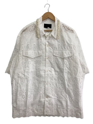 商品画像：BEADED RELAXED SHORT SLEEVE SHIRT/半袖シャツ/L/コットン/ホワイト// 1