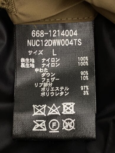 商品画像：ダウンジャケット/L/ナイロン/BEG/無地/668-1214004 4