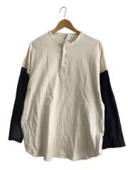 長袖Tシャツ/4/コットン/WHT/無地/BHS21F001WSM/ヘンリーネックカットソー/色褪せ