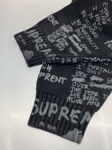 商品画像：ニット・セーター(薄手)/XL/コットン/BLK/総柄 5