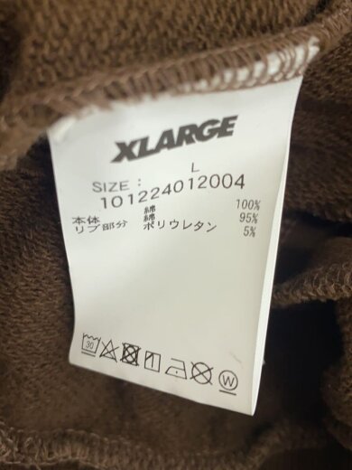 画像：X-LARGEスウェット/L/コットン/BRW/無地/1012240120044