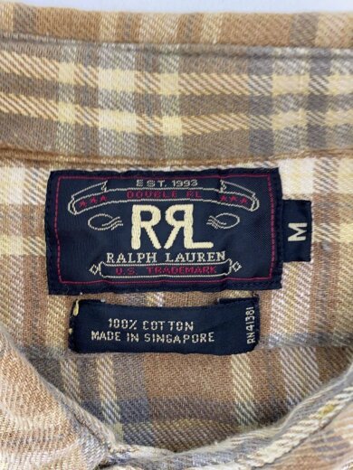 商品画像：長袖シャツ/M/コットン/BEG/チェック 3