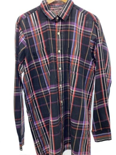 商品画像：長袖シャツ/--/ポリエステル/BLK/チェック 1