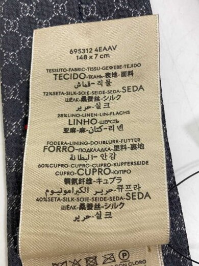 商品画像：ネクタイ/シルク/GRY/総柄/メンズ/695312/4EAAV 3