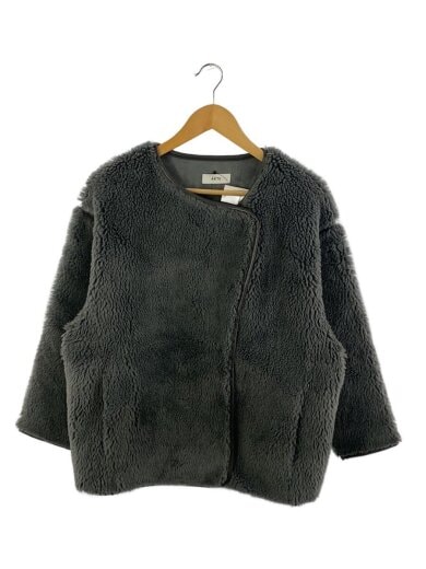 商品画像：ボアミドルブルゾン/FREE/ポリエステル/GRY/123303020 1