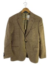 日本製/テーラードジャケット/AB5/リネン/BRW/ヘリンボーン