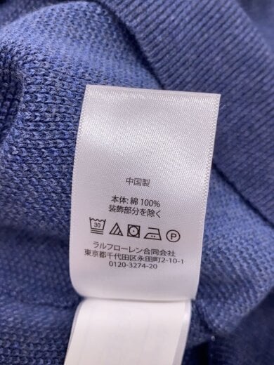 商品画像：ニット・セーター(薄手)/S/コットン/NVY/クルーネック/青ポニー 4