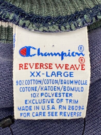 商品画像：90s/REVERSE WEAVE/リンガー/スウェット/XXL/コットン/NVY// 5