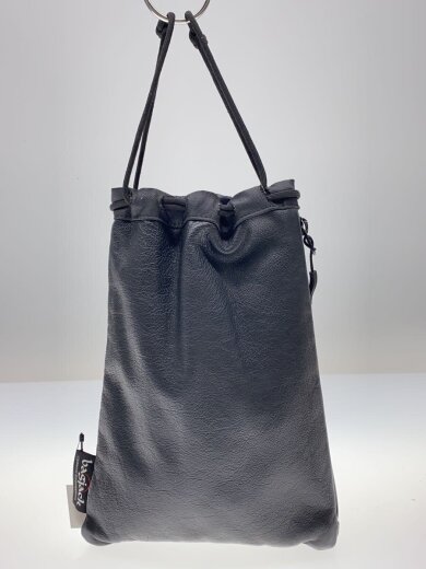 商品画像：巾着/レザーポシェット/ミニバッグ/バッグ/レザー/BLK// 3