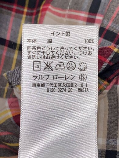 商品画像：長袖シャツ/S/コットン/RED/チェック/788500557004// 4