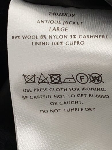 商品画像：ジャケット/L/ウール/BLK/無地/2402SK39 4