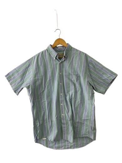 商品画像：半袖シャツ/L/コットン/GRN/ストライプ 1