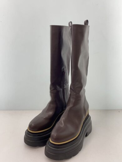 商品画像：ロングブーツ/M/BRW/レザー 2