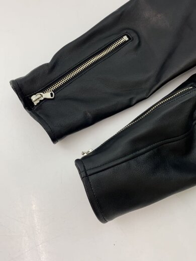 商品画像：シングルライダースジャケット/M/羊革/BLK/無地/BA01L0W001SH 6