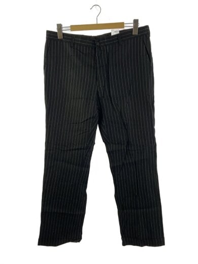 商品画像：スラックスパンツ/36/リネン/BLK/ストライプ 1