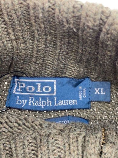 商品画像：ニット・セーター(厚手)/XL/コットン/KHK/無地 3