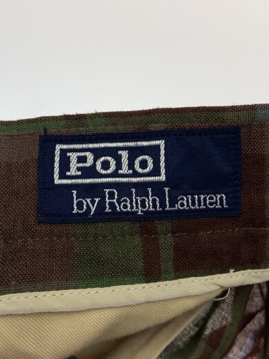 画像：POLO RALPH LAURENスラックスパンツ/--/リネン/GRN/チェック/YM-00084