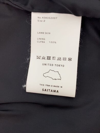 商品画像：シングルライダースジャケット/2/羊革/BLK/無地/408352007 4