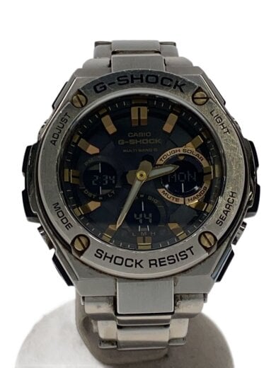 商品画像：ソーラー腕時計・G-SHOCK/デジアナ/ステンレス/BLK/SLV/SS 1