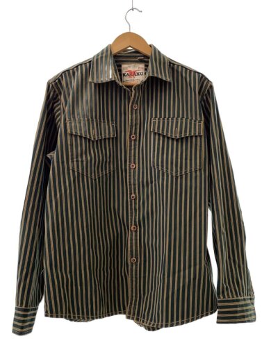 商品画像：長袖シャツ/XL/コットン/GRN/ストライプ// 1