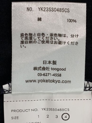 商品画像：Tシャツ/4/コットン/BLK/無地/YK23SS0485CS// 5