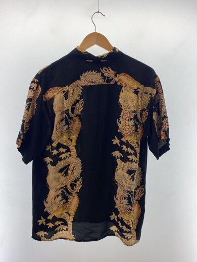 商品画像：虎/龍/開襟/AVANTI SILK/半袖シャツ/S/シルク/BLK/総柄// 2