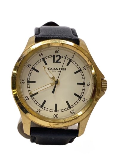 商品画像：クォーツ腕時計/アナログ/レザー/WHT/BLK 1