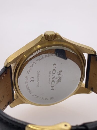 商品画像：クォーツ腕時計/アナログ/レザー/WHT/BLK 3